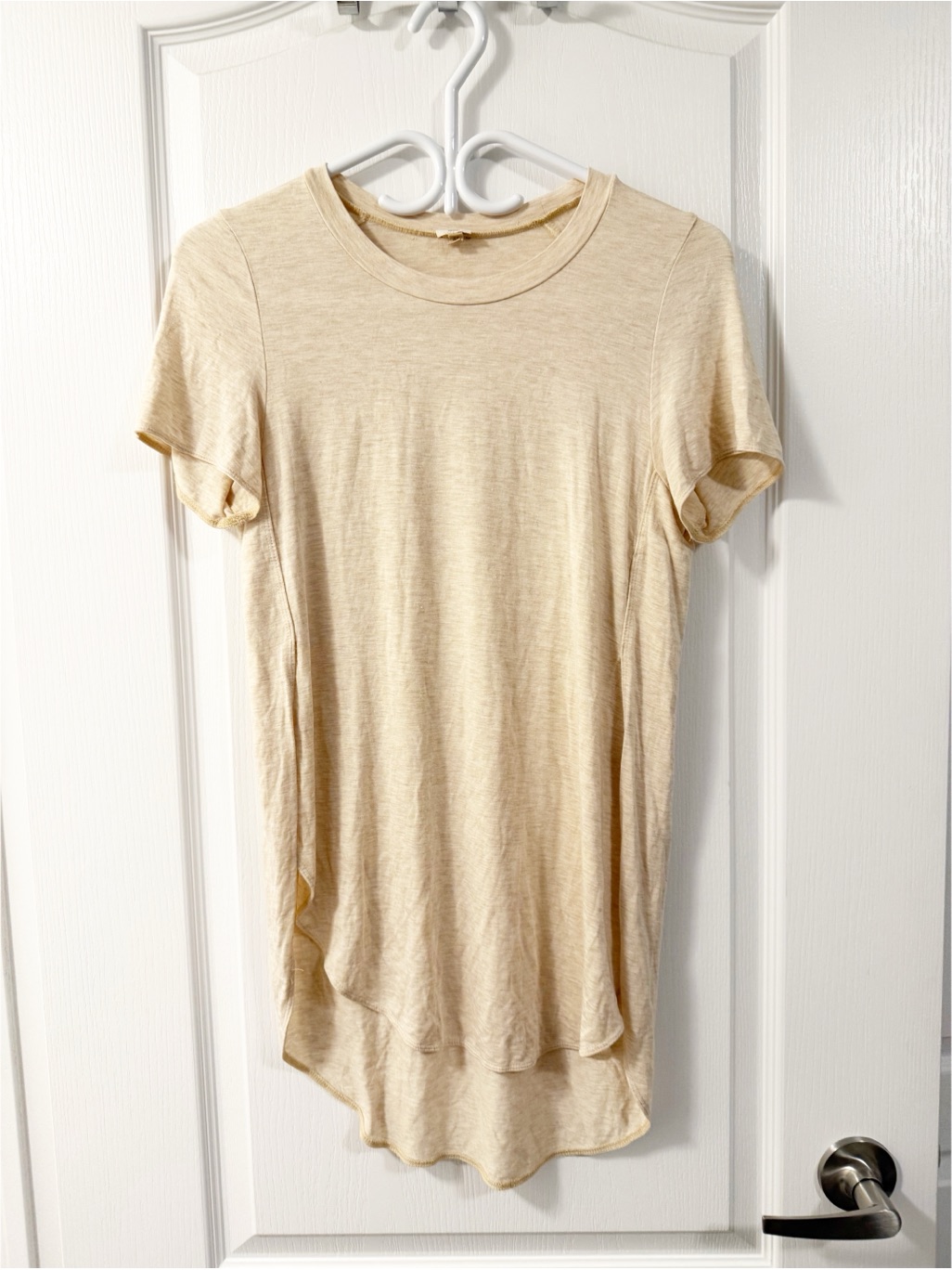 Y2k Aritzia Wilfred T-Shirt Side Split Hem Xs Neutral Minimalist Athleisure